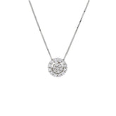 18 Karat Gold - 750 Weissgold Halskette mit Zirkonia Steinen - 269307